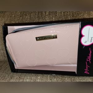 Betsey Johnson Patient Leather Blush Heart Wallet